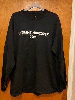 Extreme Makeover 2008 TV Show Long Sleeve Black Tee Women’s Shirt Sz X-Large